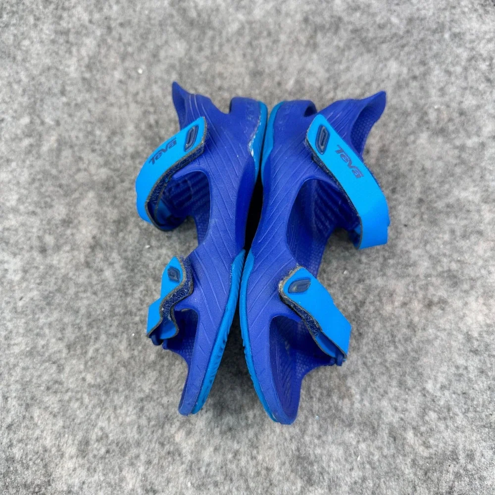 Teva Barracuda Kids Sandals Size 6 Blue Water Sport Hook Loop Strap Shoes